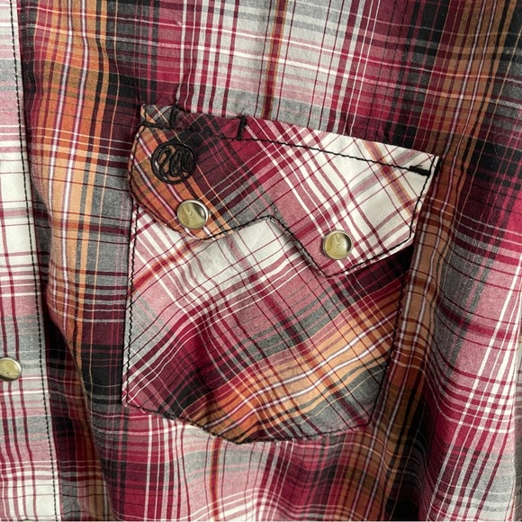 Wrangler men’s Retro Western Shirt Men's XXL Red Long Sleeve Pearl Snaps - Picture 4 of 6